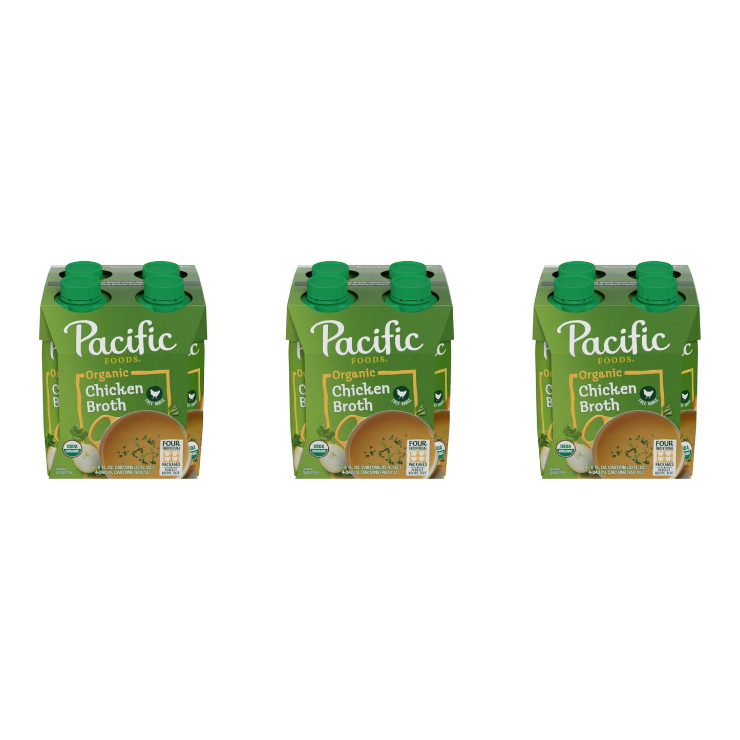 Pacific Foods Organic Free-Range Chicken Broth, 8 oz Carton (12 Pack)