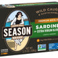 Season Brisling Sardines in Extra Virgin Olive Oil - Wild Caught, 14g of Protein, Keto Snacks, More Omega 3's Than Tuna, Kosher,