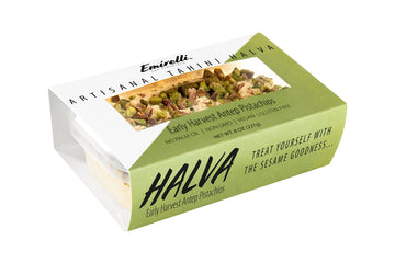 Emirelli Artisanal Halva Dessert - Authentic Middle Eastern Candy Turkish Sweets - Vegan Candy 55%-Tahini Halwa - Halvah Traditi