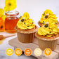 Milovin Edible Bee Cake Decorations, 16 pcs for Cupcakes, Ice Cream, Cookies, Macaron - Yellow Bee