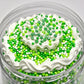Homipooty Nonpareils Sprinkles Edible Green White Pearl Sugar 110g 2mm Mini Pearls for Cakes Cupcakes Ice Cream Decorations