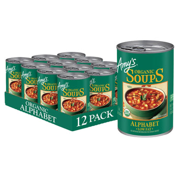 Amys Soup, Vegan Alphabet Soup, Low Fat, Made With Organic Potatoes, Carrots And Green Beans, Canned Soup, 14.1 Oz (12 Pack)