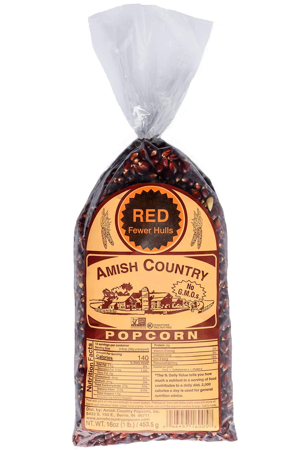 Amish Country Popcorn | 1 Lbs Bag | Red Popcorn Kernels | Old Fashioned, Non-Gmo And Gluten Free (Red - 1 Lbs Bag)