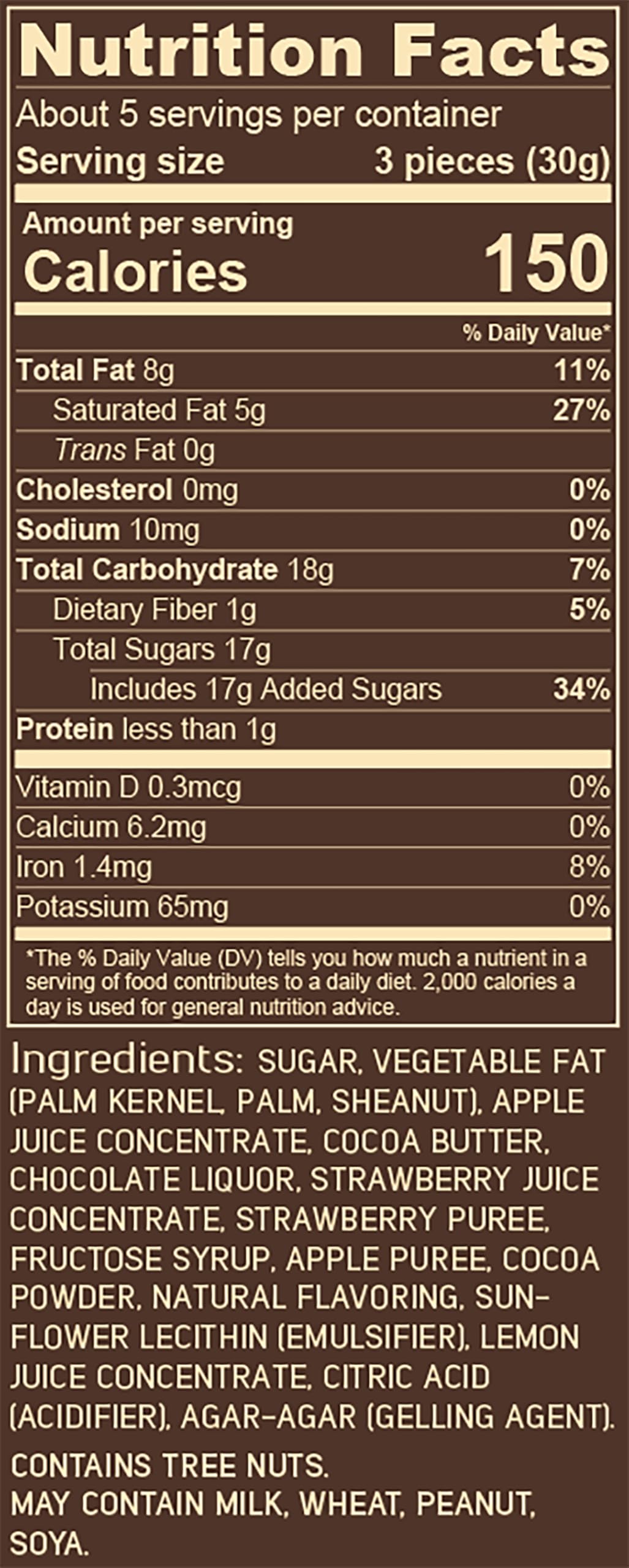 Bouchard Dark Chocolate Strawberry Thins, 5.3 OZ (Pack of 4)