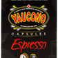 Yaucono Espresso compact pieces, Espresso Roast, Compatible with Nespresso, 144 Count (8 Packs of 18)