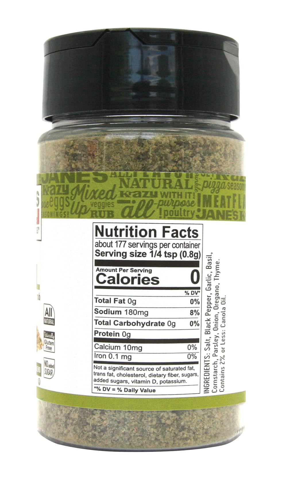 Jane's Krazy Seasonings Mixed-Up Basil Seasoning, 5 Ounce