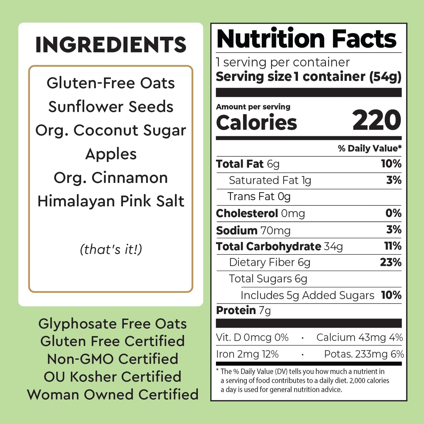 Mylk Labs Apple Cinnamon Gluten Free Oatmeal Cups - Low Sugar Breakfast, High Fiber Thin Rolled Oats, High Protein Instant Oatme