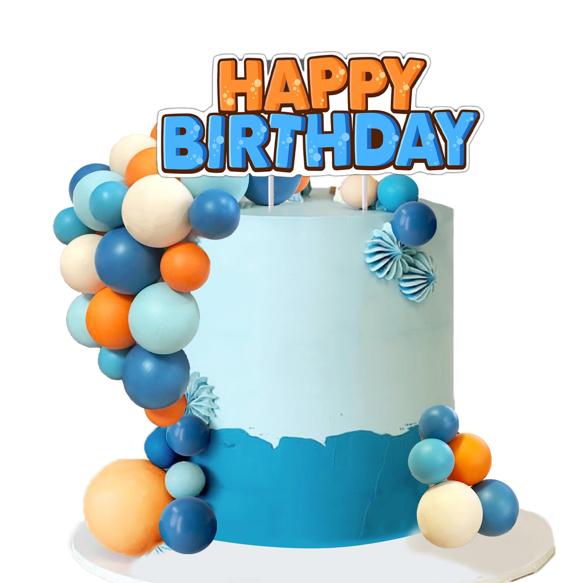 Balls Cake Toppers Blue Orange Birthday Cake Decorations for Baby Shower Birthday Cake Decorating (blue dog)