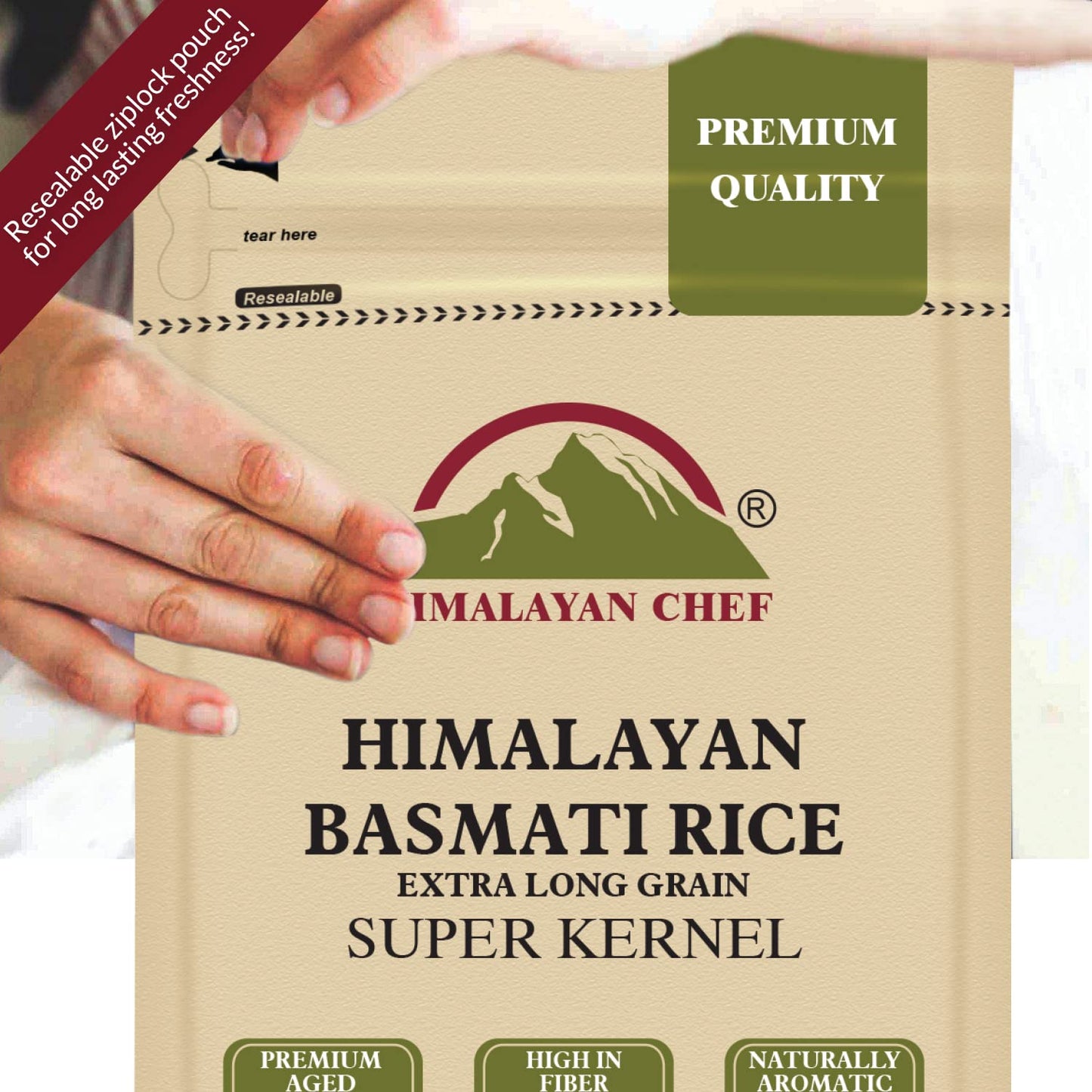 Himalayan Chef Premium Aged Basmati Rice, Naturally Aromatic And Pure, White - 20 Lbs (5570-2Pk)