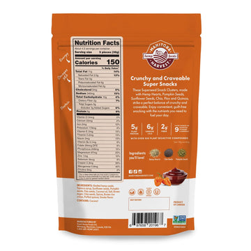 Manitoba Harvest Superseed Snack Clusters, Smoky BBQ - 5g Plant Based Protein and 6g Omegas 3 & 6 per 30g Serving - Non-GMO, Veg