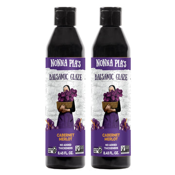 Nonna Pias Balsamic Glaze - Cabernet Merlot - Non-GMO, Gluten-Free - 8.45 Fl Oz (Pack of 2)