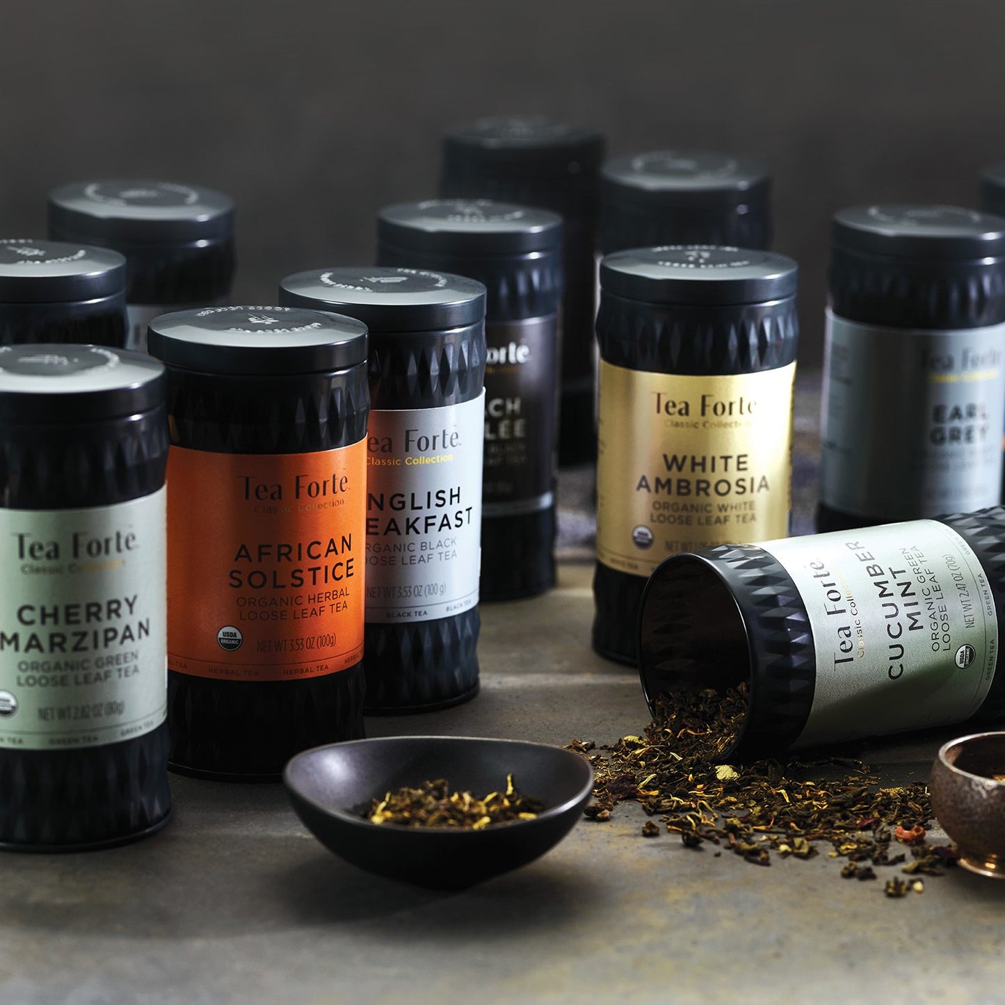 Tea Forte Lemon Sorbetti Organic Green Tea, Loose Tea Canister Makes 35-50 Cups, 1.76 Ounces
