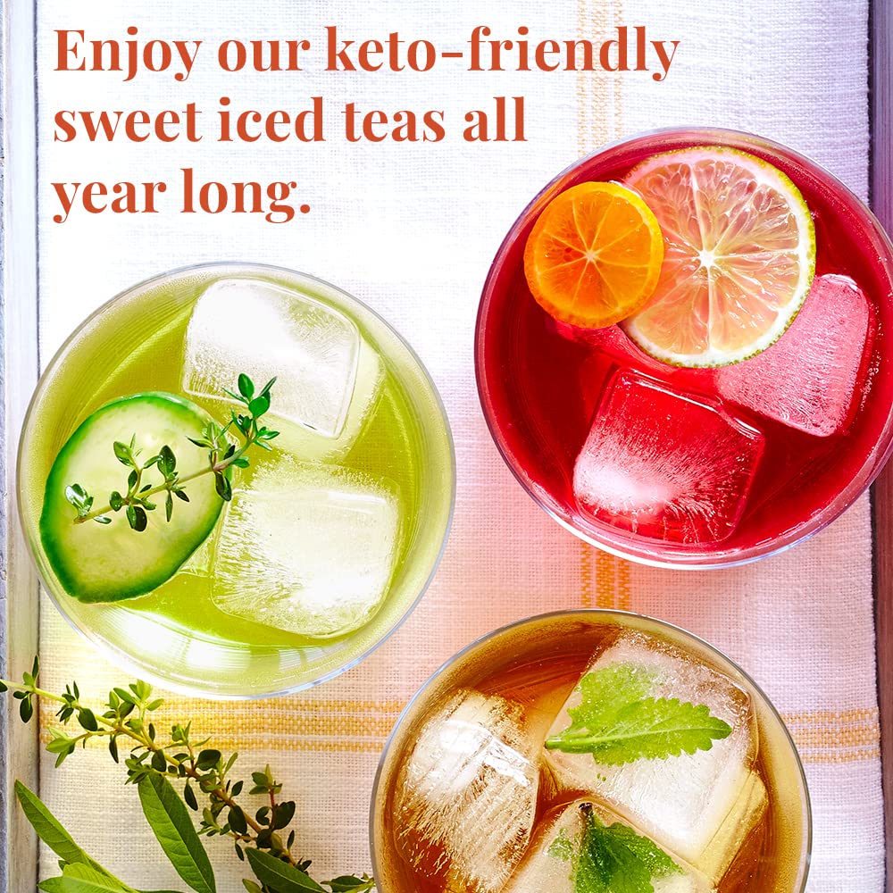 The Republic of Tea Keto-Friendly Sweet Iced Black Tea, 8 Quart-Sized Pouches, Naturally Caffeinated