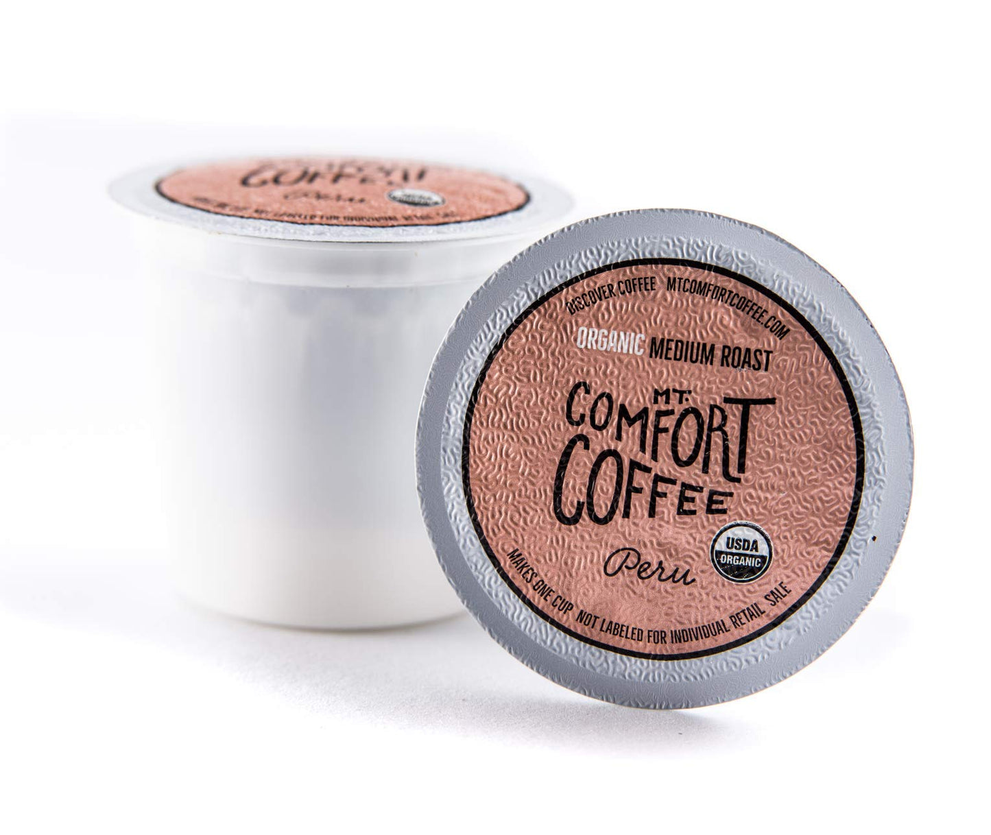 Mt. Comfort Coffee Organic Peru Medium Roast, 80 Count Coffee Pods - K-Cup Compatible Including 2.0 - Roasted Ground Coffee