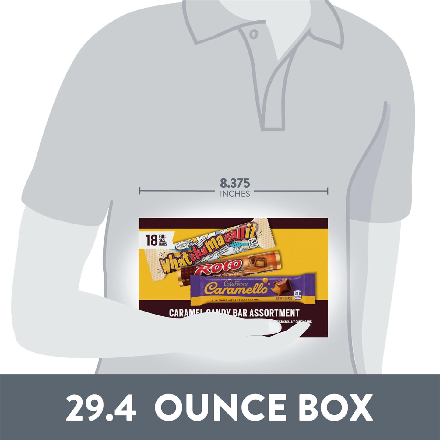 Hershey Assorted Caramel Candy Box, 29.4 Oz (18 Pieces)