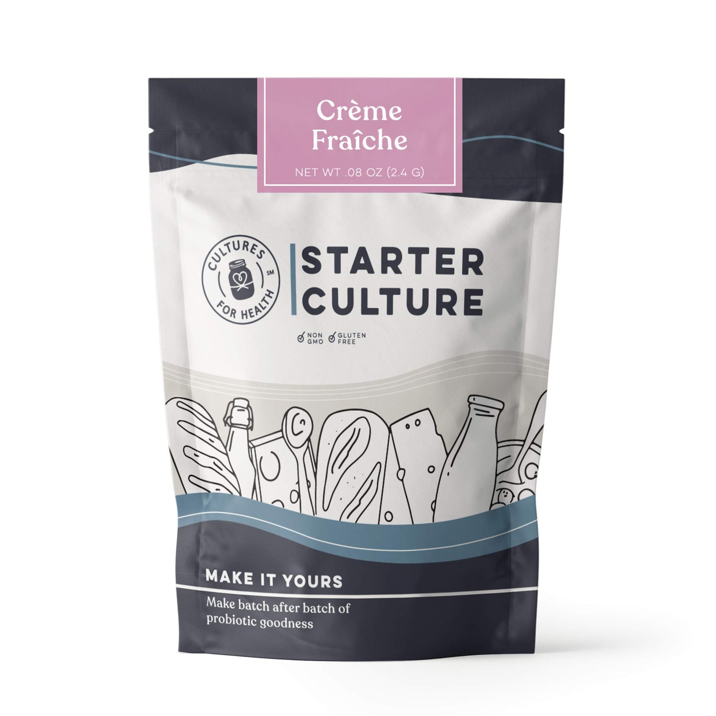 Cultures For Health Crème Fraîche Starter Culture | 4 Packets | DIY Sour Cream in 12 Hours | Model 814598020469-VC-x3