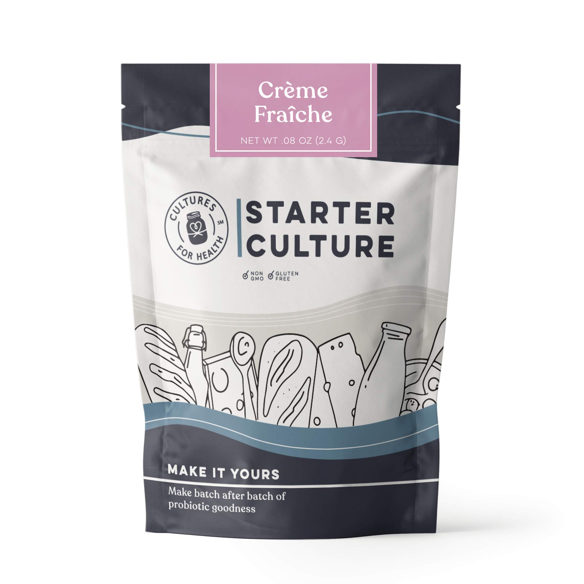 Cultures For Health Crème Fraîche Starter Culture | 4 Packets | DIY Sour Cream in 12 Hours | Model 814598020469-VC-x3