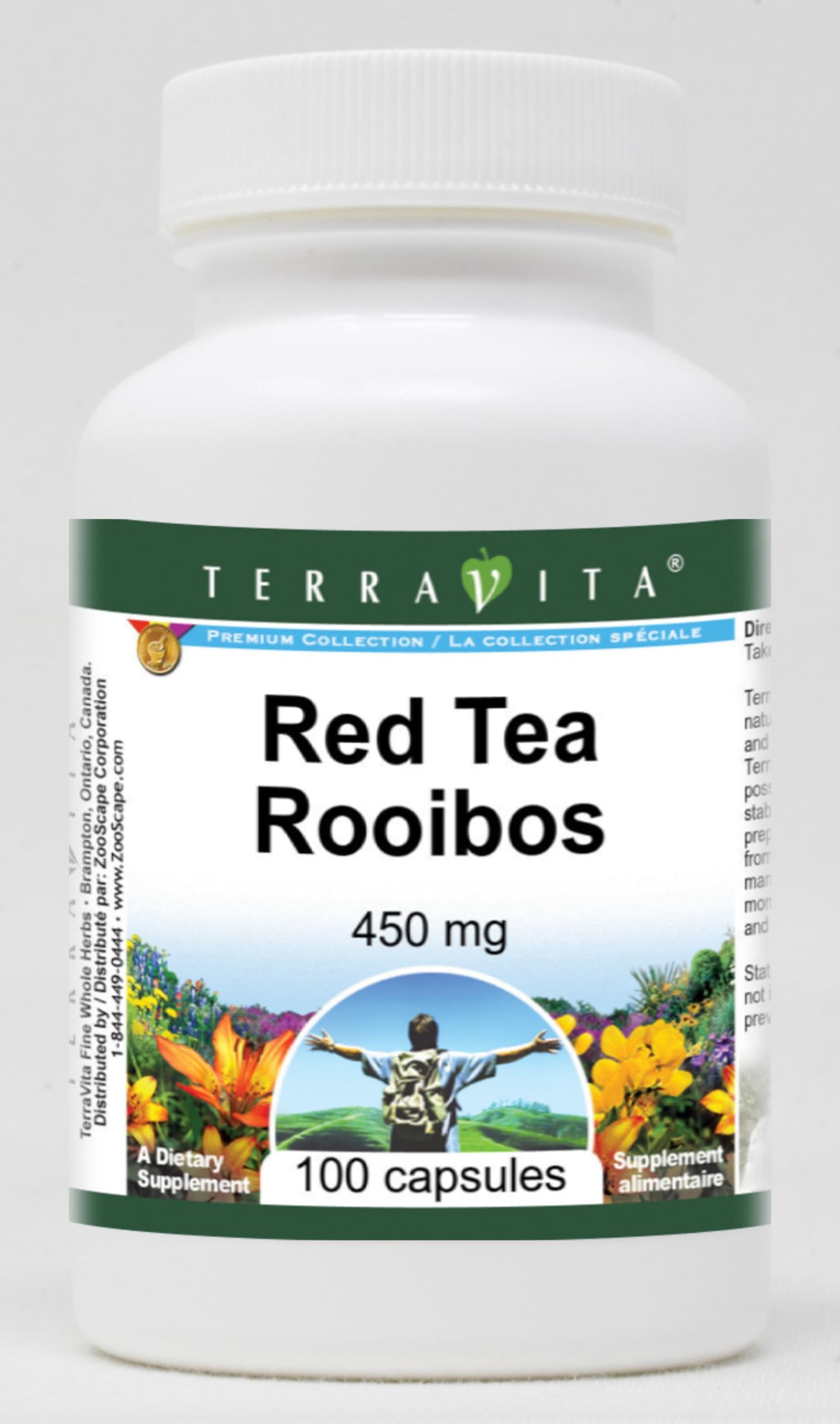 Terravita Red Tea Rooibos Capsules - 450 mg, 100 Count (Pack of 3)