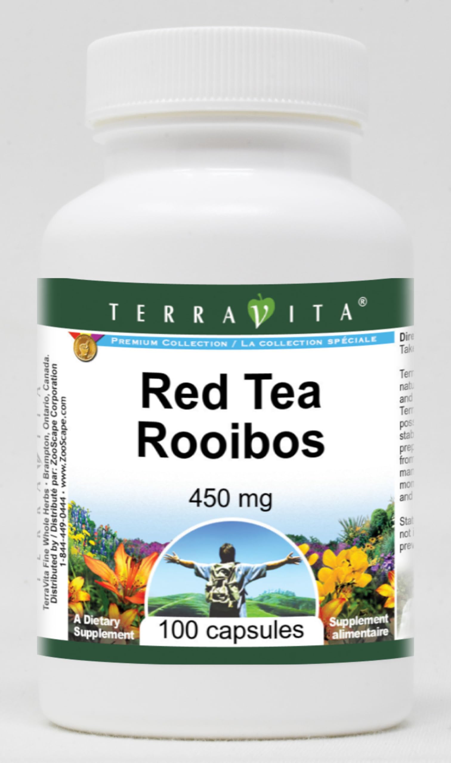 Terravita Red Tea Rooibos Capsules - 450 mg, 100 Count, Herbal Supplement