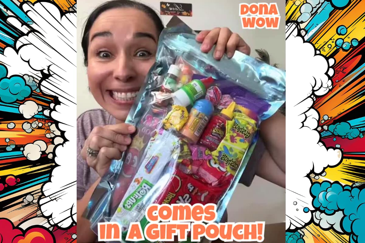 Blue Raspberry Pickle Kit-W/Cotton Candy Crunch-Candy Gift Pouch-(13 Pcs) Birthday Gifts For Kids-Tiktok Trend Items By Food Crush (Blue Raz Pickle Kit)