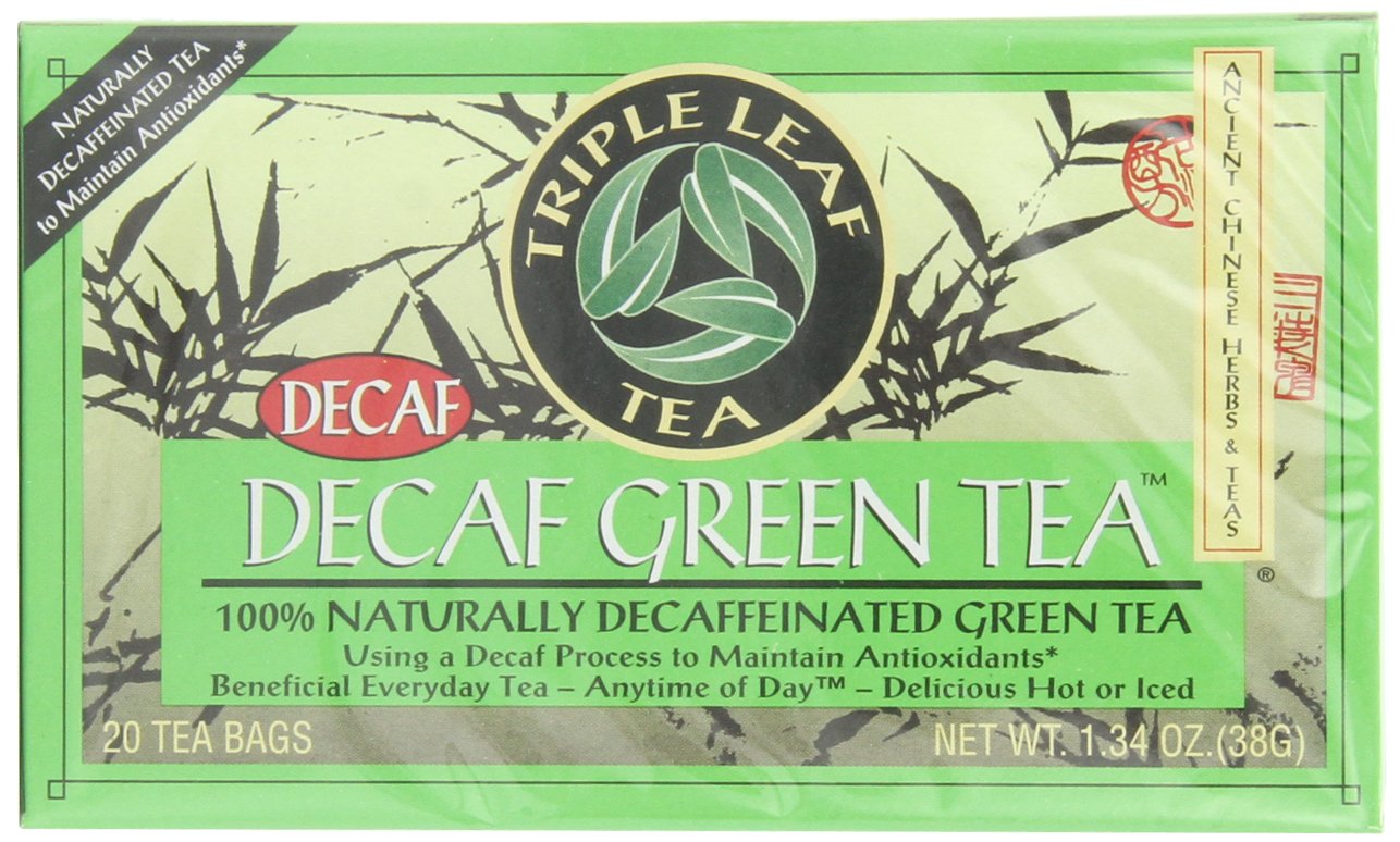 Triple Leaf Tea Decaf Green Tea - 20 Tea Bags, Pack of 6
