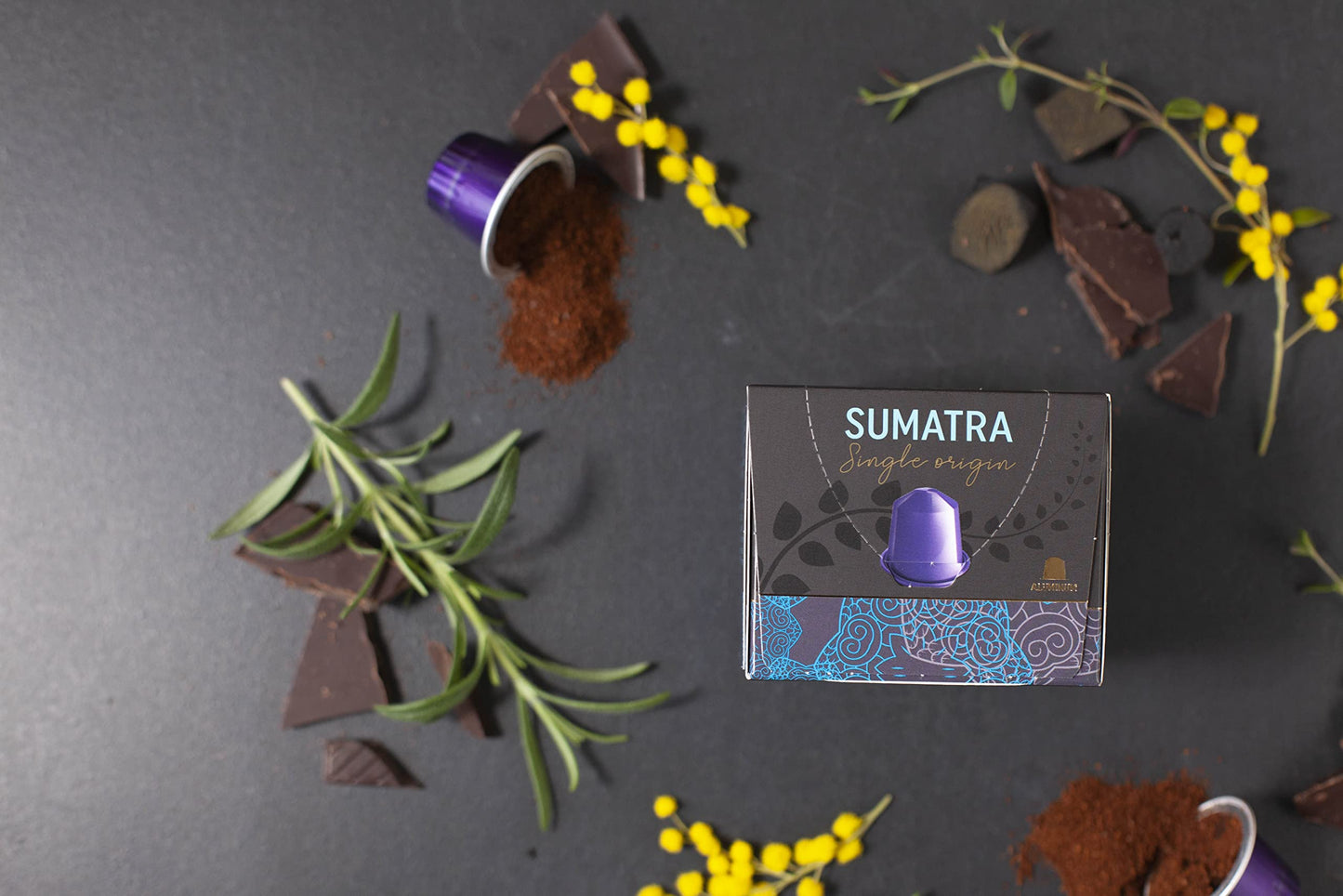 Sumatra Organic Italian Espresso for Nespresso | 100 Organic Aluminum Capsules | Single-Origin Dark Roast | 100% Nespresso Compatible Pods | Fairtrade | Package May Vary