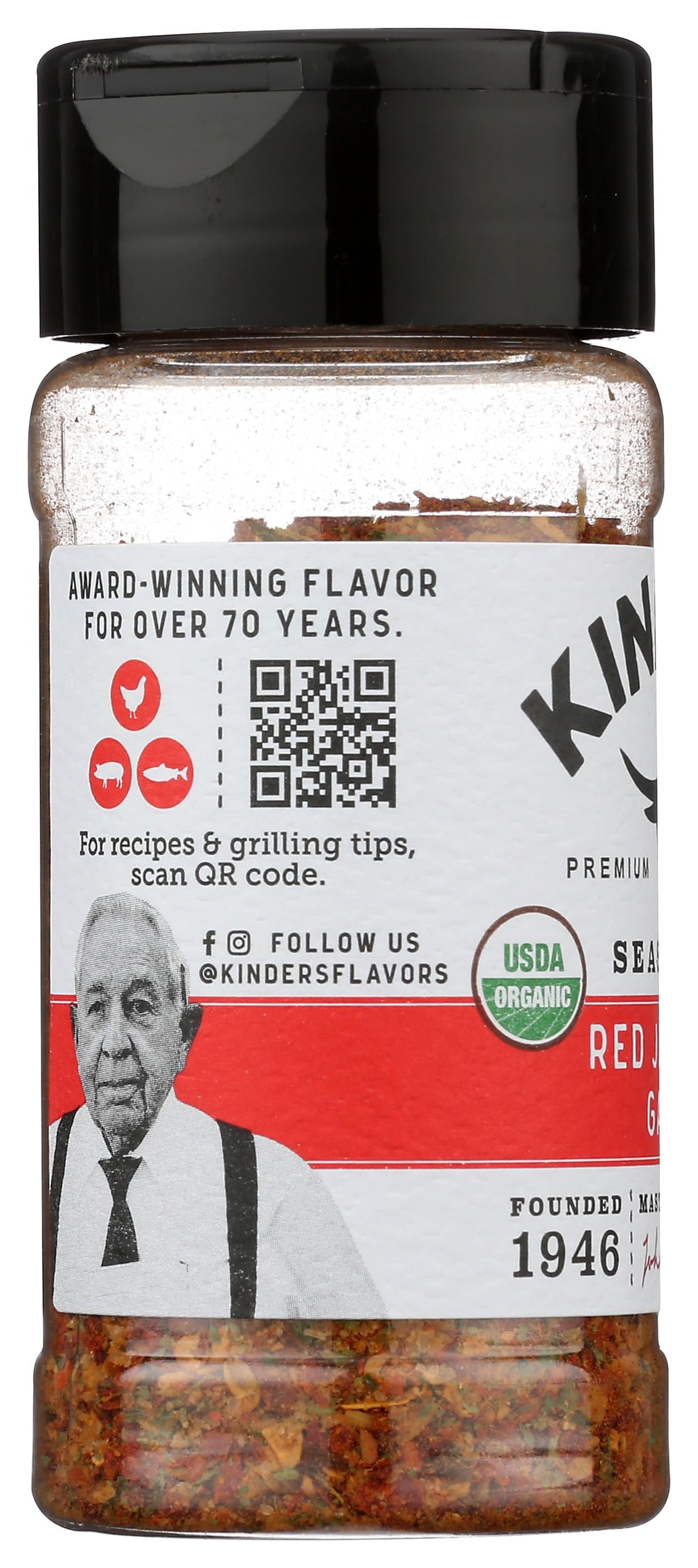 KINDER'S Organic Red Jalapeno & Garlic Seasoning, 2.4 OZ - Perfect for Flavorful Cooking and Grilling