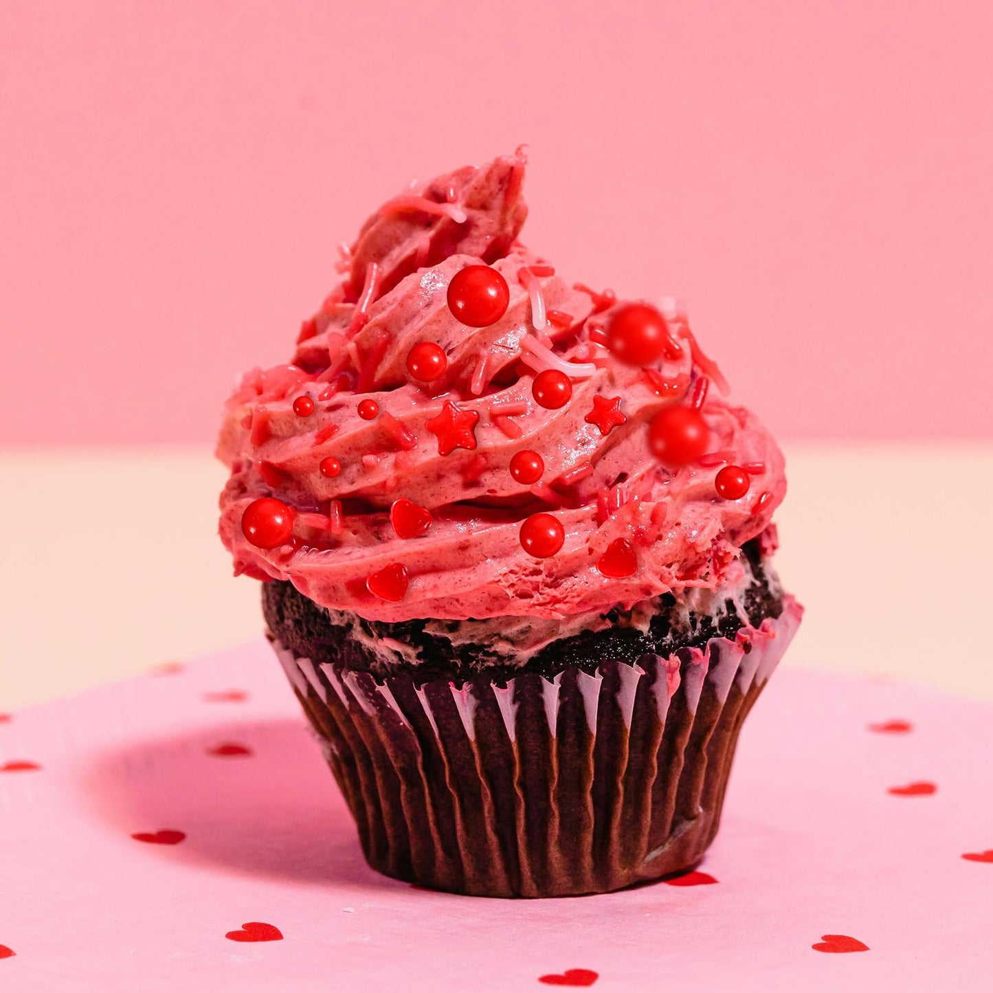 Kasvan Red Pearl Sprinkles, 6 Sizes Mix For Cake Decorating, 230G/8.1Oz, Baking Cake Decorations, Ice Cream Toppings And Cookie
