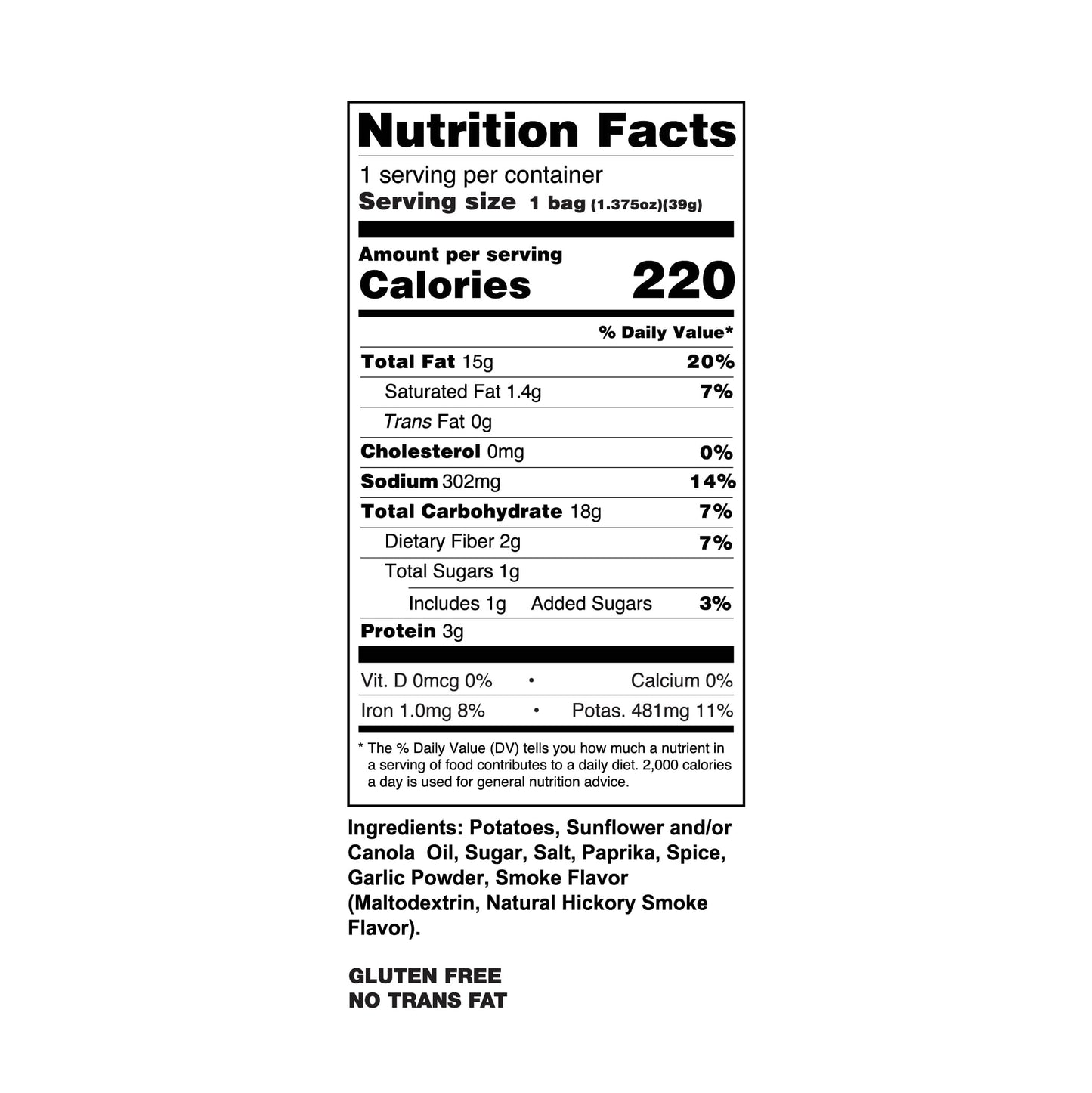 Great Lakes Potato Chip Co. Barbeque Kettle Cooked Potato Chips, Individual Snack Size Case (Pack of 40, 1.375 Oz. Bags)