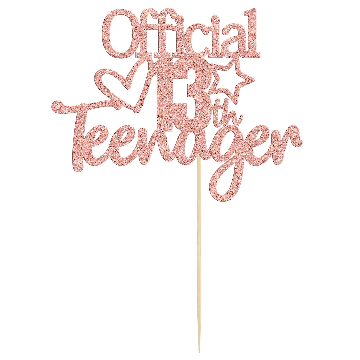 Gyufise Rose Gold Glitter Officially A Teenager 13 Cake Topper 13Th Birthday Cake Decorations 13Th Birthday Party Decorations Fo