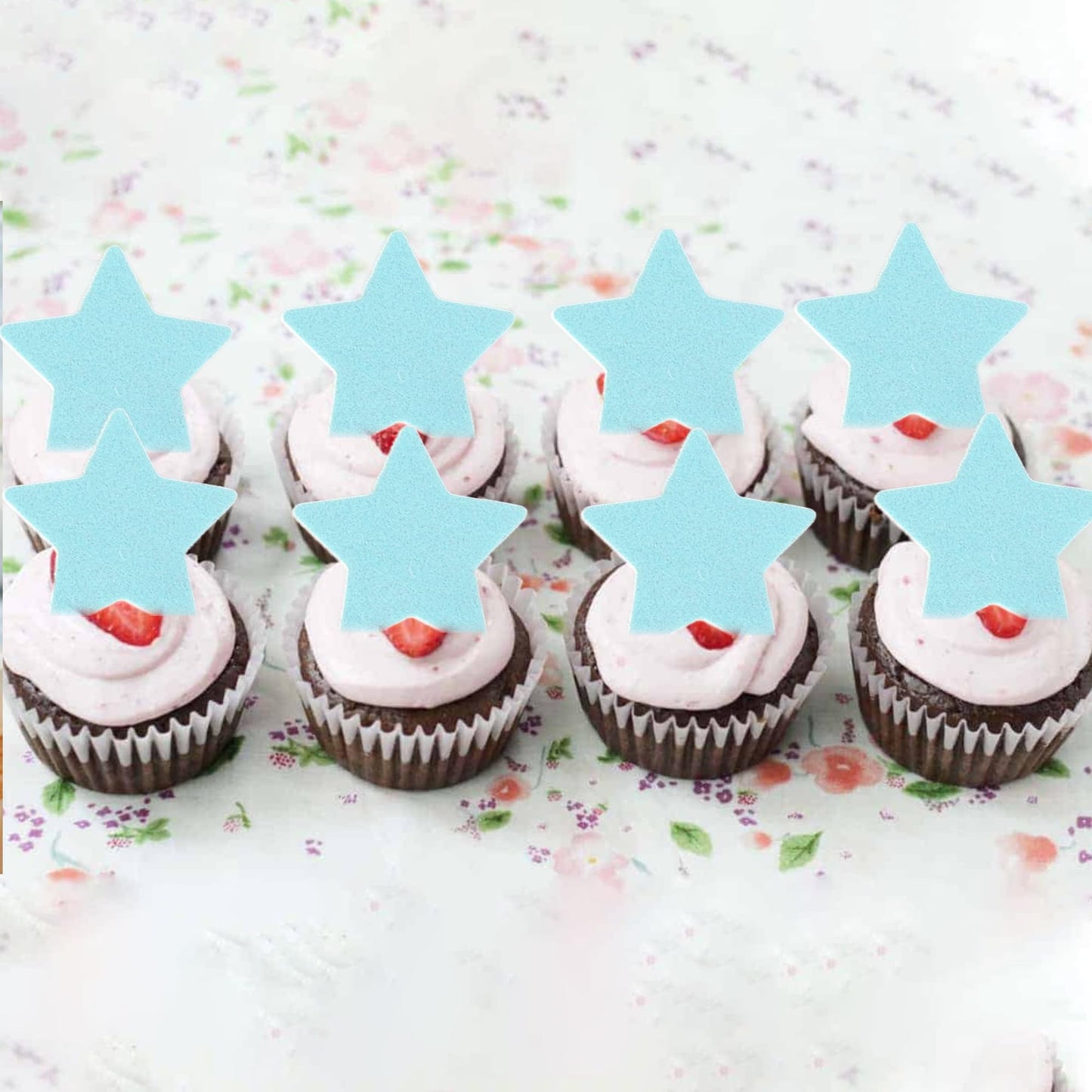 60 Pcs Edible Star Cupcake Toppers Edible Stars Cake Decorations Wafer Paper Twinkle Star Cake Toppers Baby Shower Cupcake Picks
