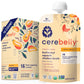 Cerebelly Organic Butternut Squash & Chicken Bone Broth Puree | 6+ Stage 1 2 Months Baby Food Pouches | Non-Gmo, Tested For Heav