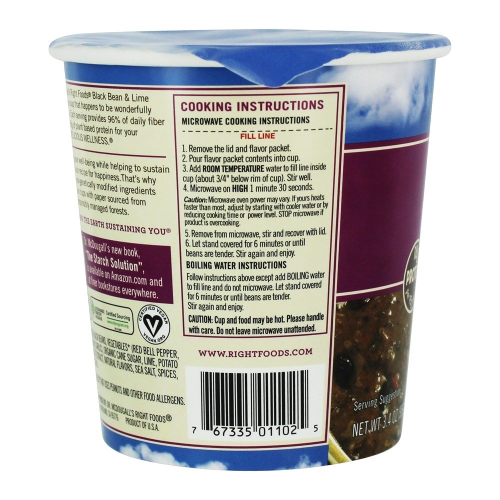 Dr Mcdougalls, Soup Bgcup Blk Bean & Lim, 3.4 Oz, (Pack Of 6)