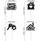 Ephlyn 24Pcs Cupcake Toppers Silver Glitter Key Lock Housewarming Cake Decorations 2.6x4.3 inches Paper