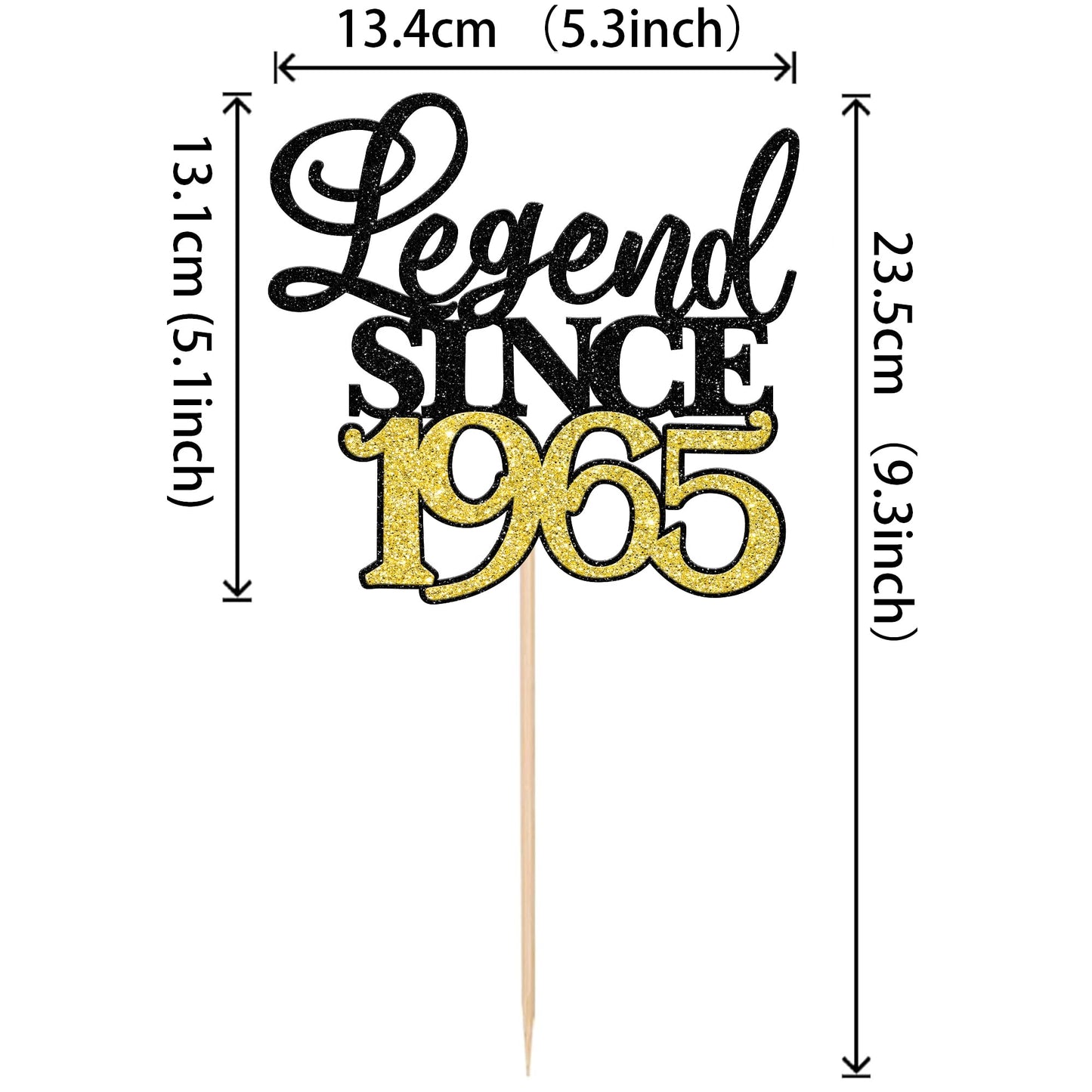 Rssta i Cake Topper Black Gold Glitter 60th Birthday Decorations Model XM398