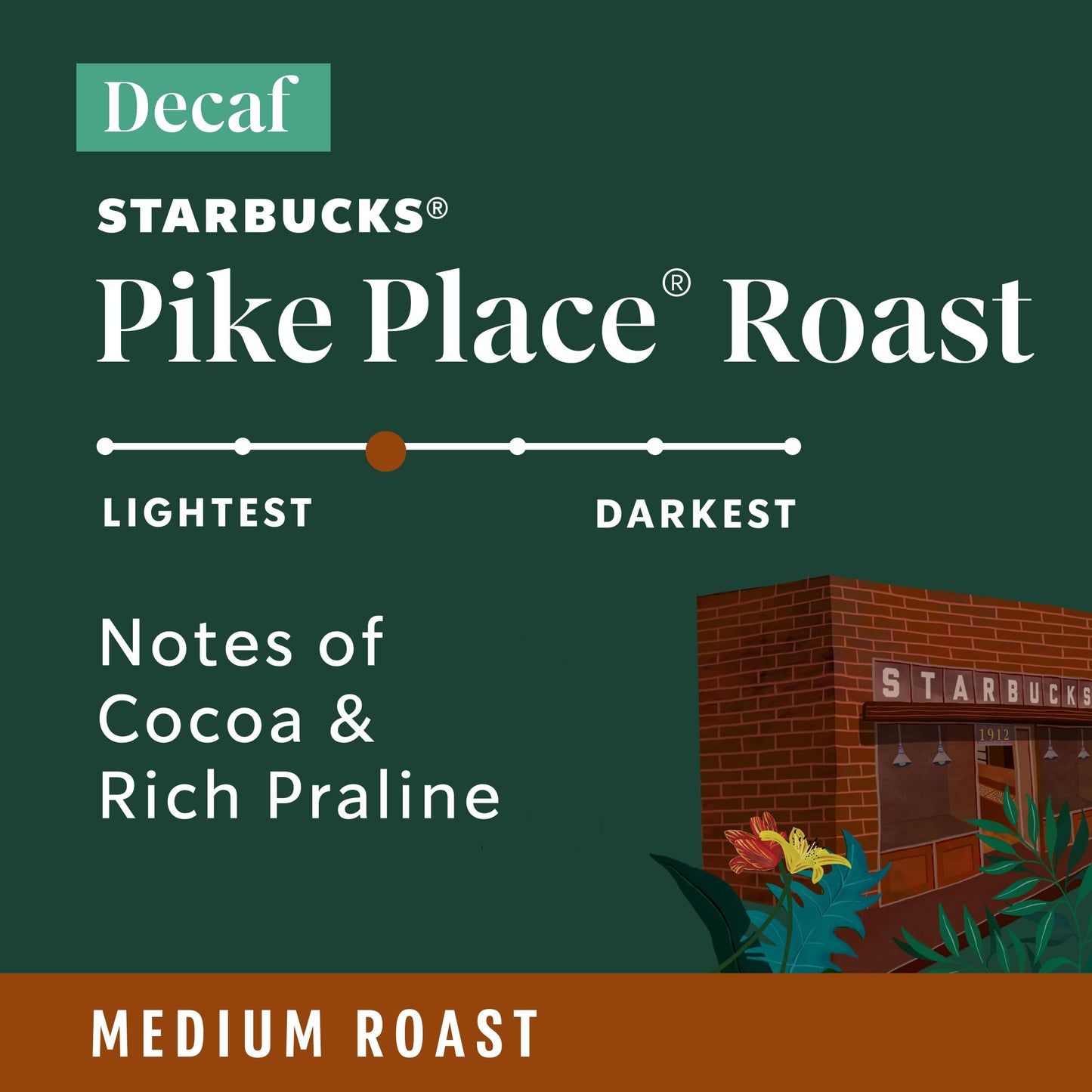 Starbucks Ground Coffee, Medium Roast Coffee, Decaf Pike Place Roast, 100% Arabica, 6 Bags (12 Oz Each)