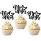 36 PCS Mr & Mrs Cupcake Toppers with Love Heart Bridal Shower Cupcake Picks for Wedding Engagement Theme Party Cake Decorations 