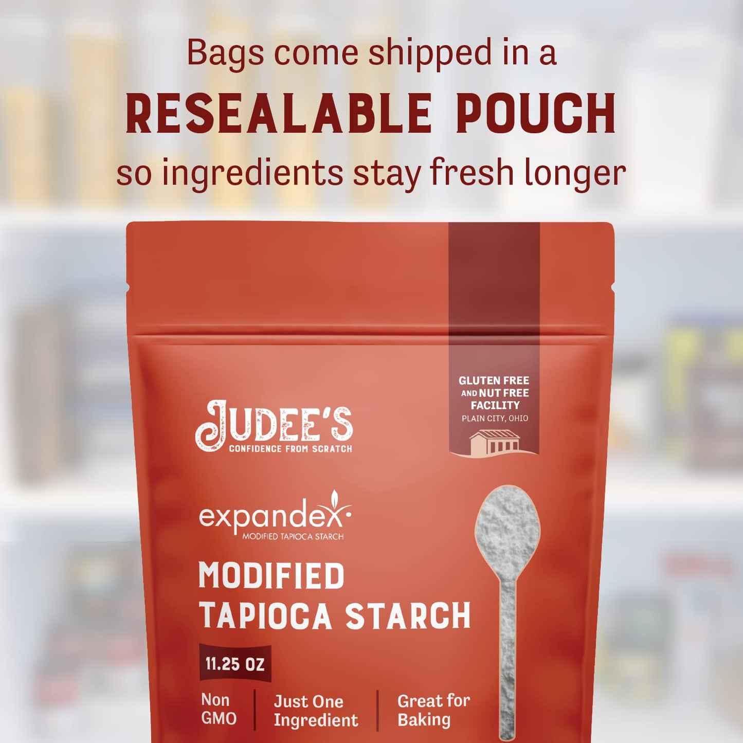 Judee’s Expandex Modified Tapioca Starch Powder, 11.25 oz - Gluten-Free Thickener for Baked Goods & Treats