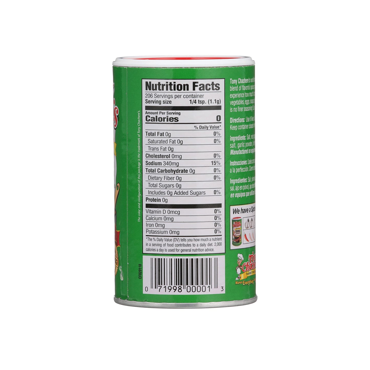 Tony Chachere'S 2 Pack 8 Ounce Original Seasoning Set
