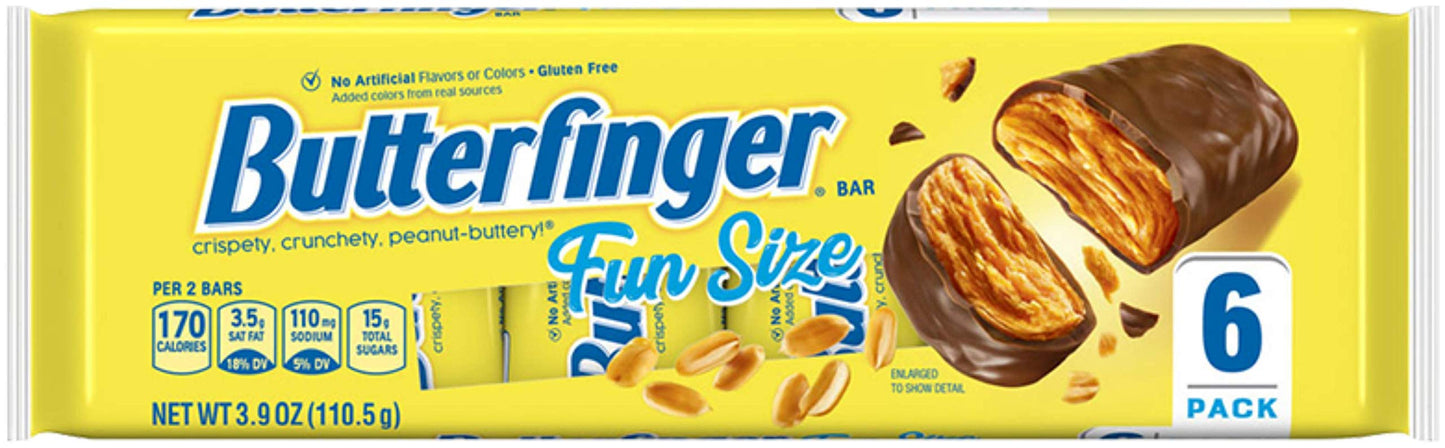 Butterfinger Fun Size Bars 6 Pack Tray, 3.9 Oz