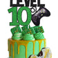 Caiwowo Level 10 Game Birthday Cake Topper, Paper, Black, Video Game Theme for Boys 10th Birthday Party