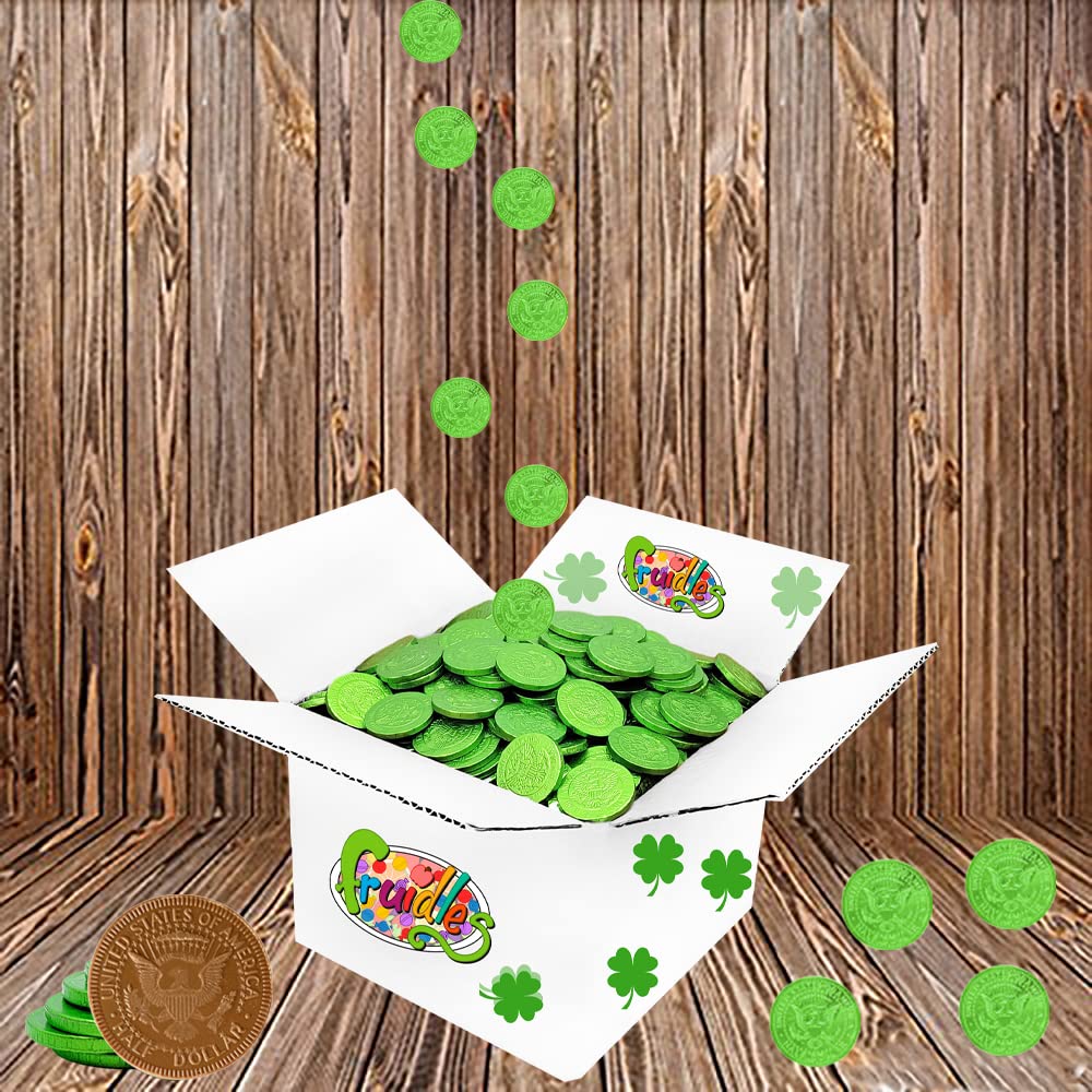 Saint Patrick'S Day 500 Clover Shamrock Leprechaun Chocolate Green Coins, Premium Belgian Nut-Free Milk Chocolate, Kosher (500-Pack)