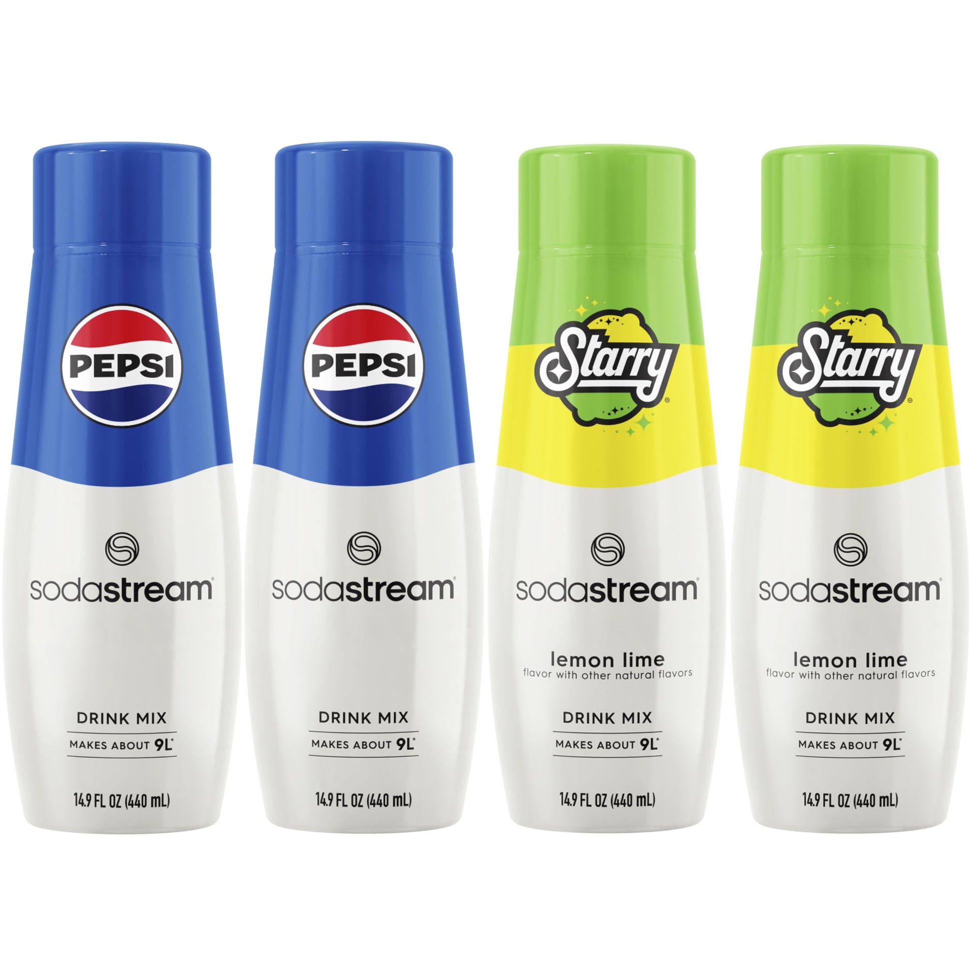 SodaStream Pepsi Starry Beverage Mix Variety Pack (440ml, Pack of 4)