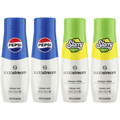 SodaStream Pepsi Starry Beverage Mix Variety Pack (440ml, Pack of 4)