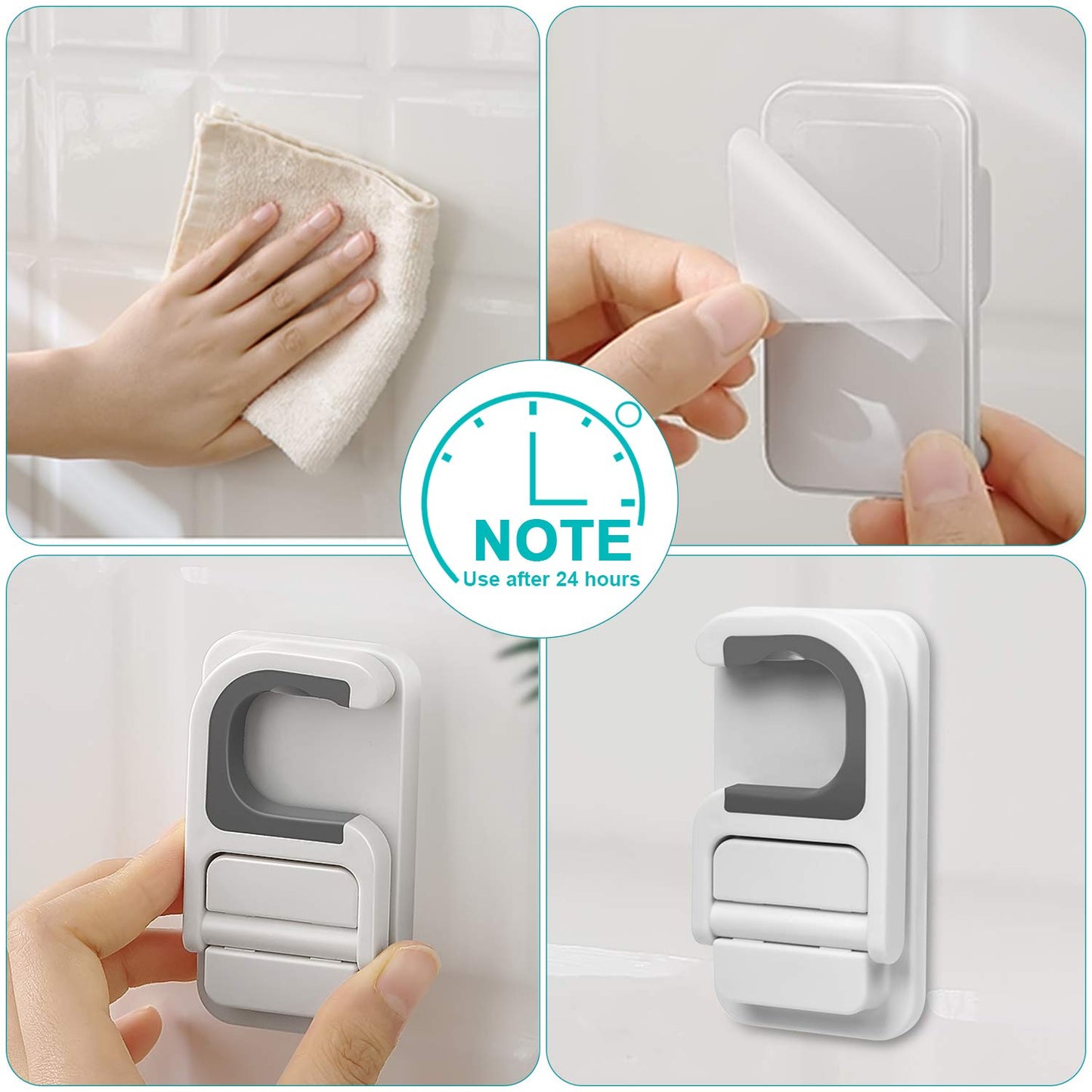 Tinkeep Mop Holder Wall Mounted Broom Holder Broom & Mop Grippers Self Adhesive No Drilling Super Anti-Slip Broom And Dustpan Ha