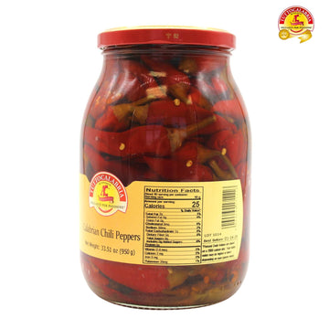 Tuttocalabria, Whole Calabrian Chili Peppers In Oil, All Natural, Non-Gmo, Product Of Italy, Glass Club Pack, 33.5 Oz