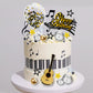 31 Pcs Guitar Cake Toppers Music Notes Balls Cake Decorations For Musician Birthday Party Rock Theme Party (Black)