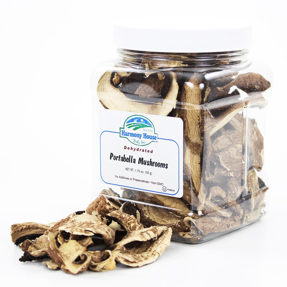 Harmony House Foods Dried Portabella Mushrooms (1.75 Oz, Quart Size Jar)