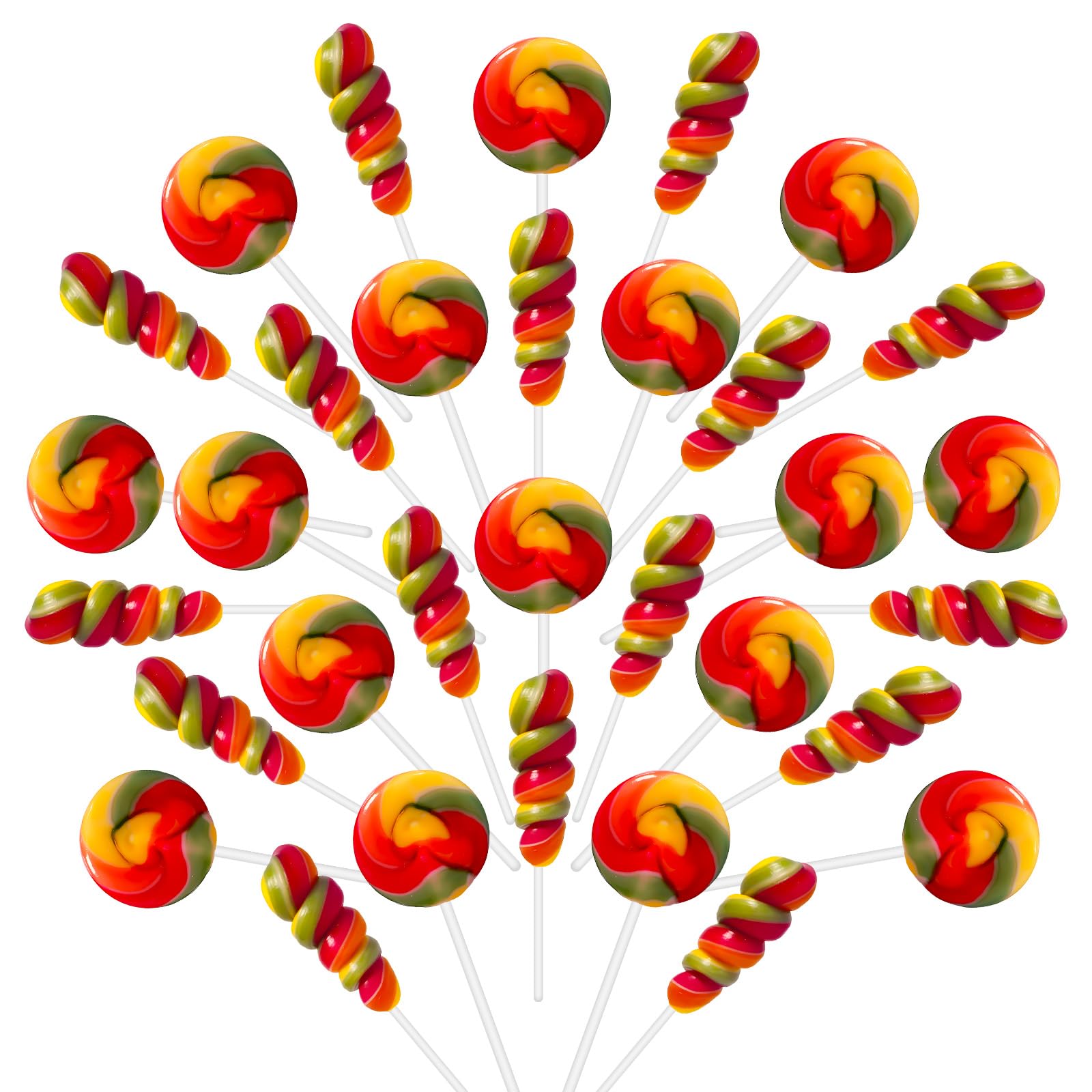 ZOFIA SWEET Rainbow Candy Lollipops, 32 Count, Individually Wrapped, Gluten Free, Twisty & Swirl, Easter Snacks