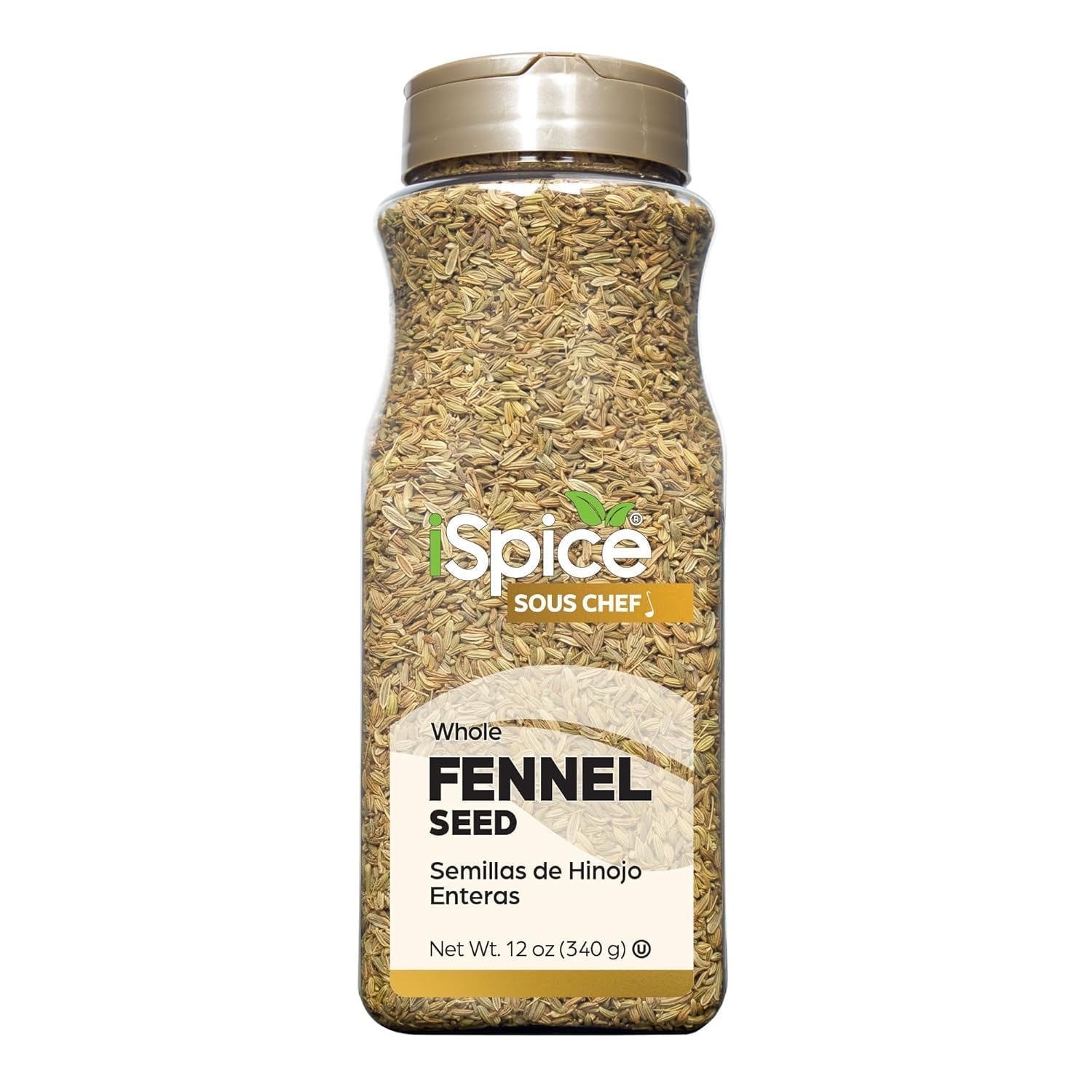 iSpice | Fennel Seed | Bulk Size | Gourmet Spice | Kosher (12 OZ, Whole Fennel Seed)